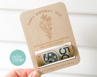 Happy Birthday Personalised Money Holder, Birthday Card, Personalised Birthday Card, Gifts for Him, Gifts for Her, Quirky Birthday, Aunty