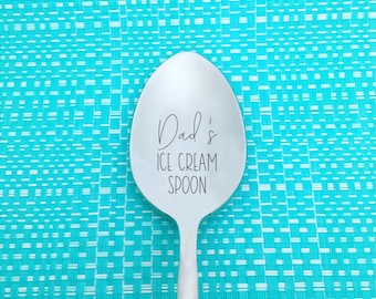 Dads Ice Cream Spoon, Personalised Spoon, Teaspoon, Personalised Dad, Fathers Day Gift Gift, Spoon, Engraved Spoon, Dad, Pop Dada, Dad Gift