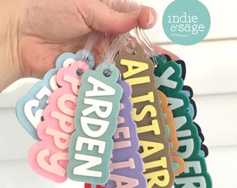 Personalised Double Layered Acrylic Bag Tag – Custom Name Party Favour