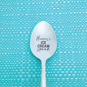 Mummys Ice Cream Spoon, Personalised Spoon, Custom Spoon, Engraved Spoon, Ice Cream Lover, Mum Gift Idea, Mum Gift, Mum, Stamped Spoon, Mum
