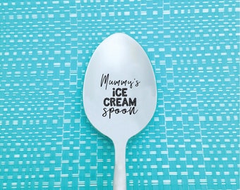 Mummys Ice Cream Spoon, Personalised Spoon, Custom Spoon, Engraved Spoon, Ice Cream Lover, Mum Gift Idea, Mum Gift, Mum, Stamped Spoon, Mum