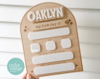Interchangeable First Day/Last Day of School Laser Engraved Sign, First Day of School, First Day of Nursery, First Day Sign, First Day Gift