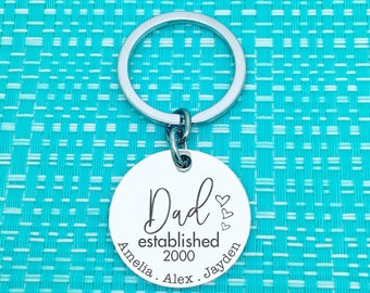 Dad Established, Dad, Personalised Dad Gift, Personalised Keyring, Dad Keyring, Fathers Day Gift, Fathers Day Keychain, New Dad, Dad Present