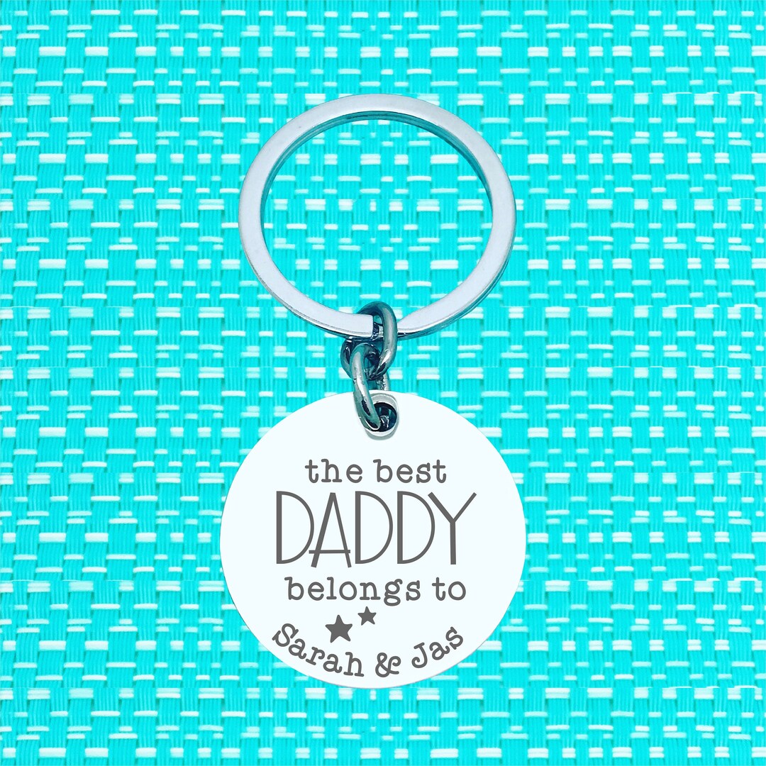Personalised Dad Keyring, the Best Dad Belongs To, Dad Gift, Daddy Gift ...