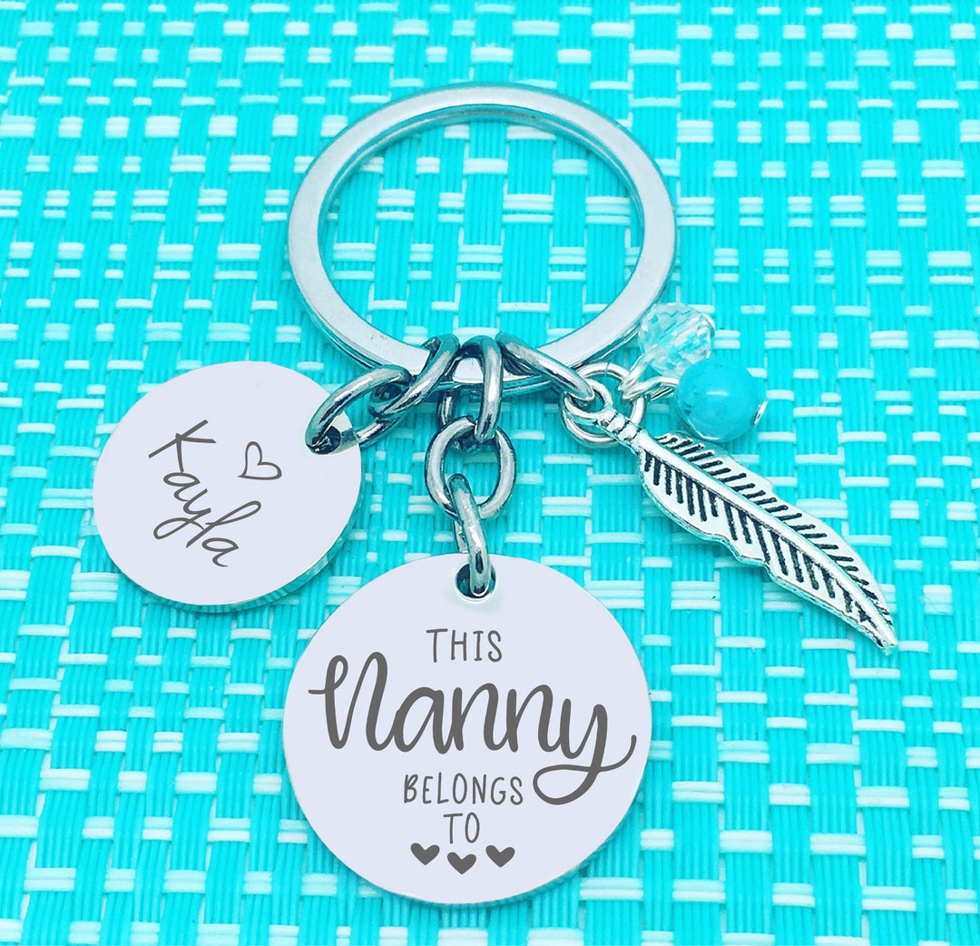 Key Rings Nanny Personalised Nana Keyring, Gift From Grandchildren, Grandma or Nanny ...
