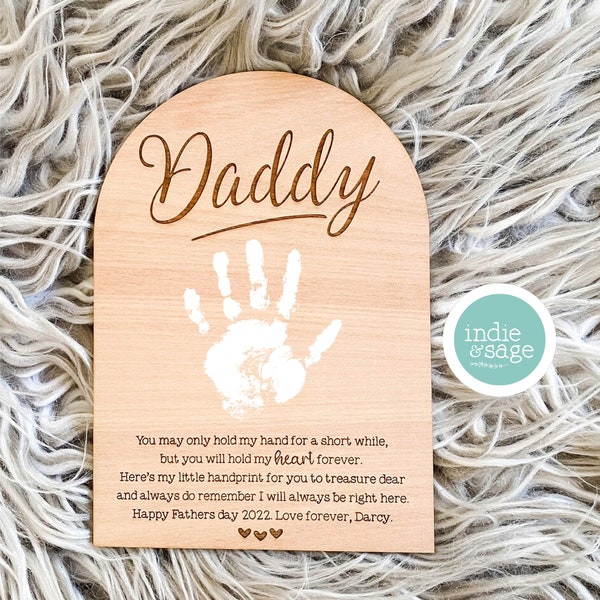 Handprint Plaque, Add Your Message! First Fathers Day Gift, Fathers Day Gift from Daughter, Best Dad Hands Down, Fathers Day Gifts, Love You