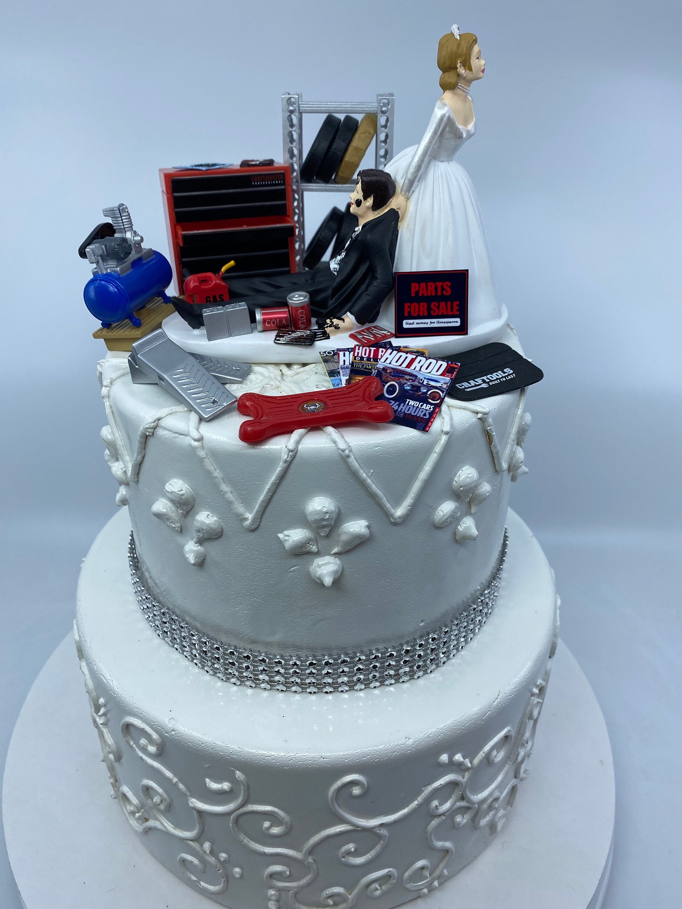 Paper & Party Supplies Funny Wedding Cake Topper for Mechanics AUTO
