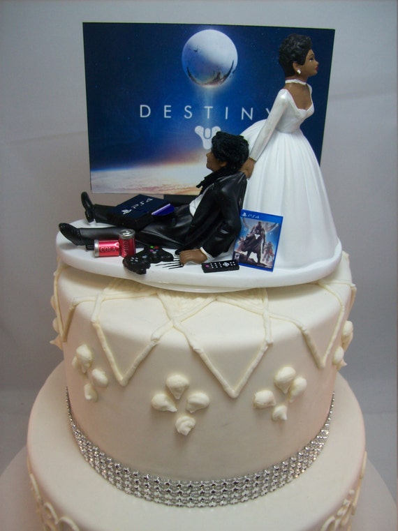 Video Game Dest Funny Wedding Cake Topper Gamer Junkie Gaming Etsy