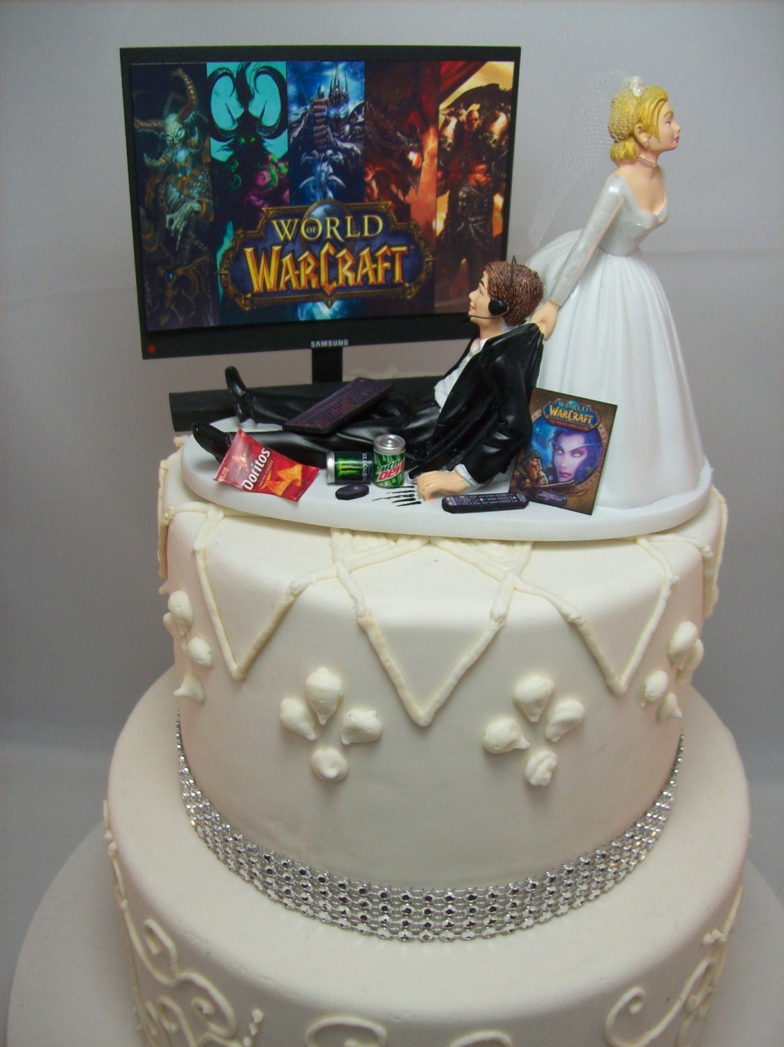 Gamer Funny Wedding Cake Topper Jeu Video Junkie Addict Etsy