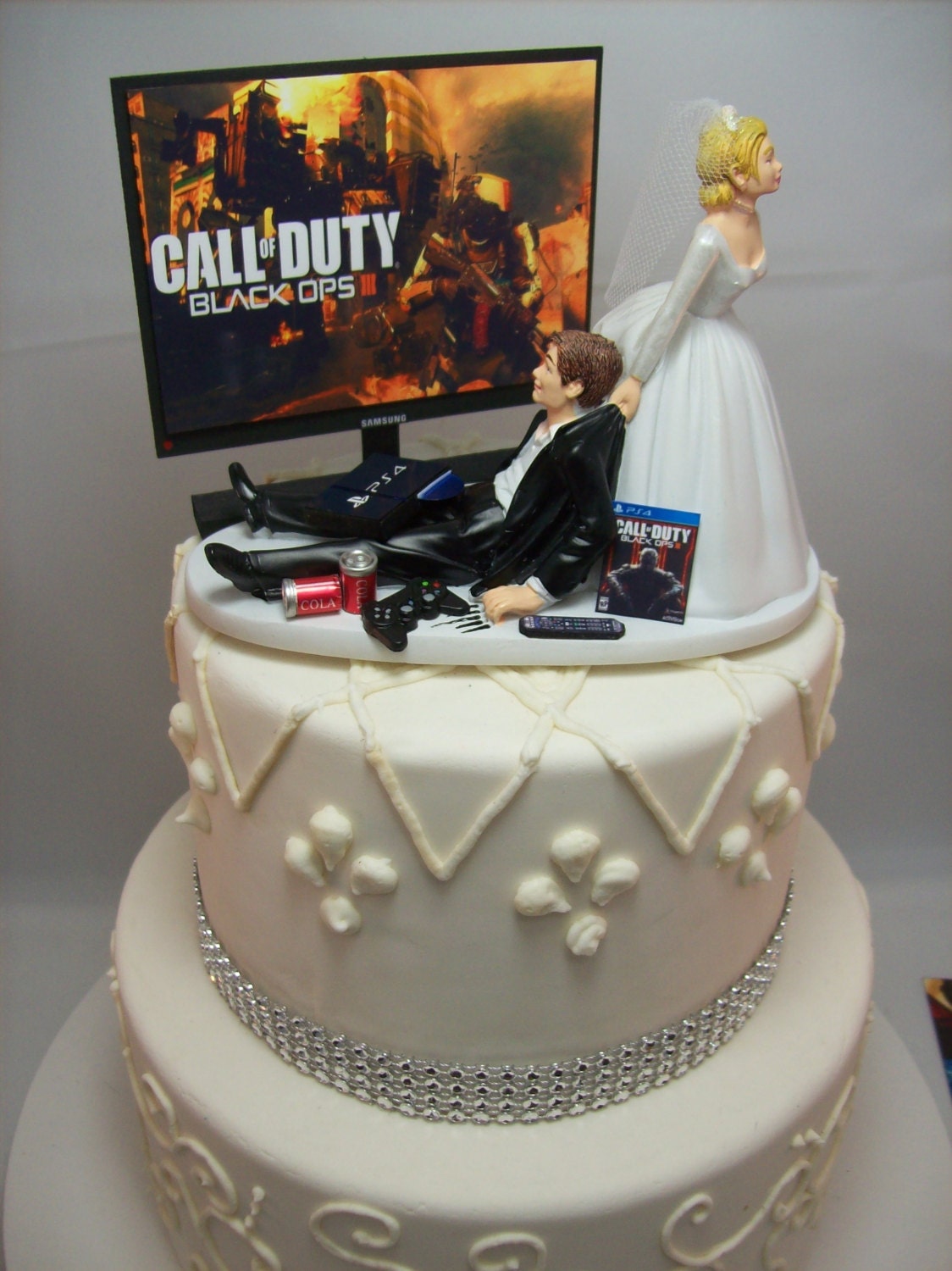 Gamer Funny Wedding Cake Topper Jeu Video Junkie Addict Etsy Canada