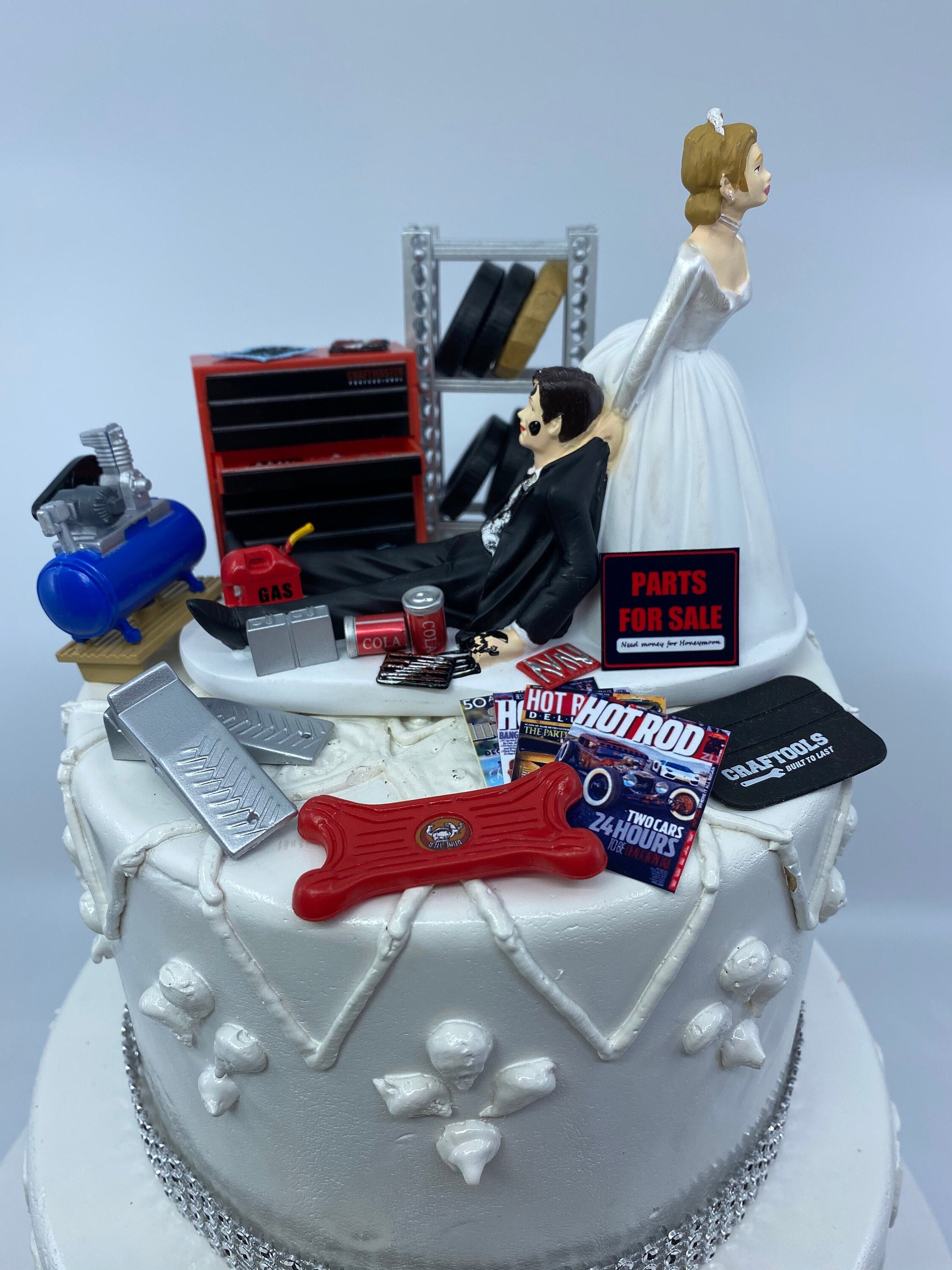 Paper & Party Supplies Funny Wedding Cake Topper for Mechanics AUTO