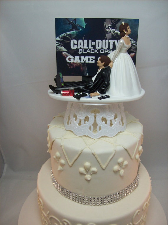 Funny Wedding Cake Topper Cod Game Over Gamer Gaming Junkie Etsy