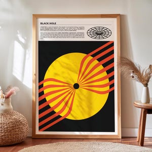 Black Hole Print für Science Lab Dekoration, Astronomie Poster mit Schwarzen Löchern, Ungerahmt Astrophysics Wandkunst für Klassenzimmer Dekor Idee