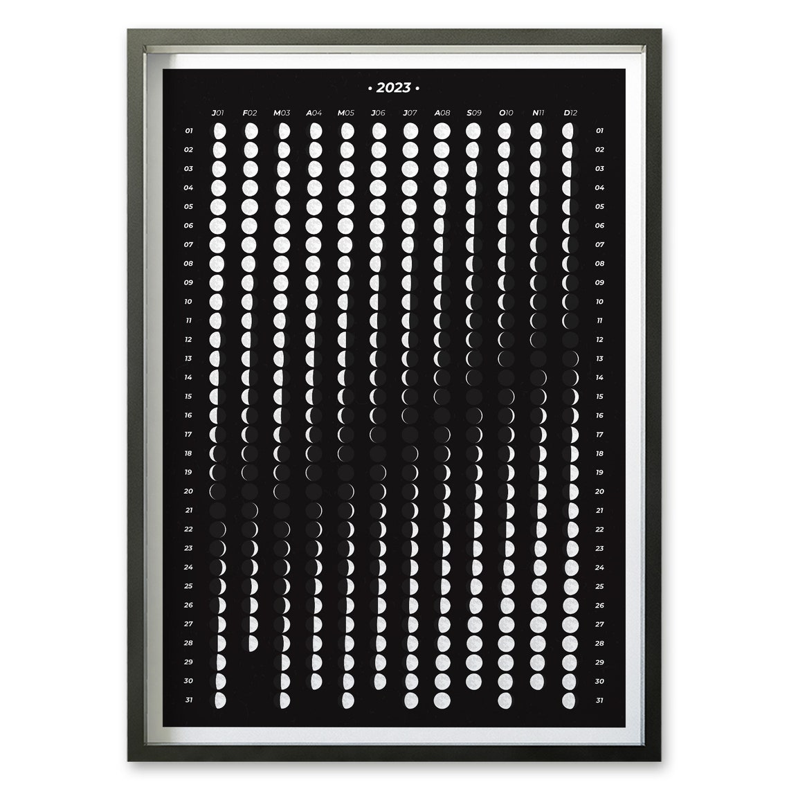 Calendrier lunaire 2023 pour salon calendrier mural vertical - Etsy France