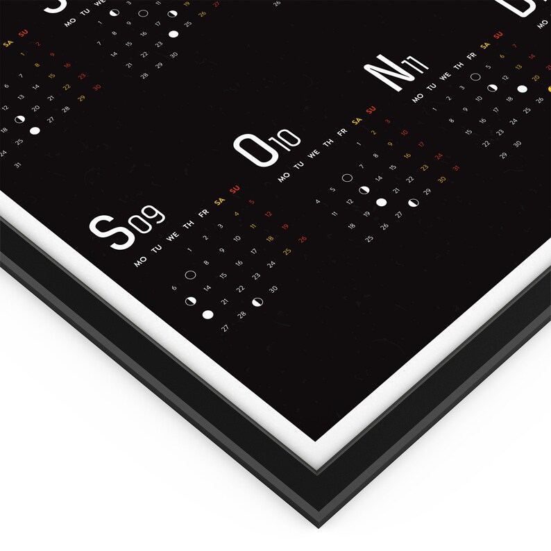 2021 Wall Calendar with Main Moon Phases Monday Starting 2021 Etsy