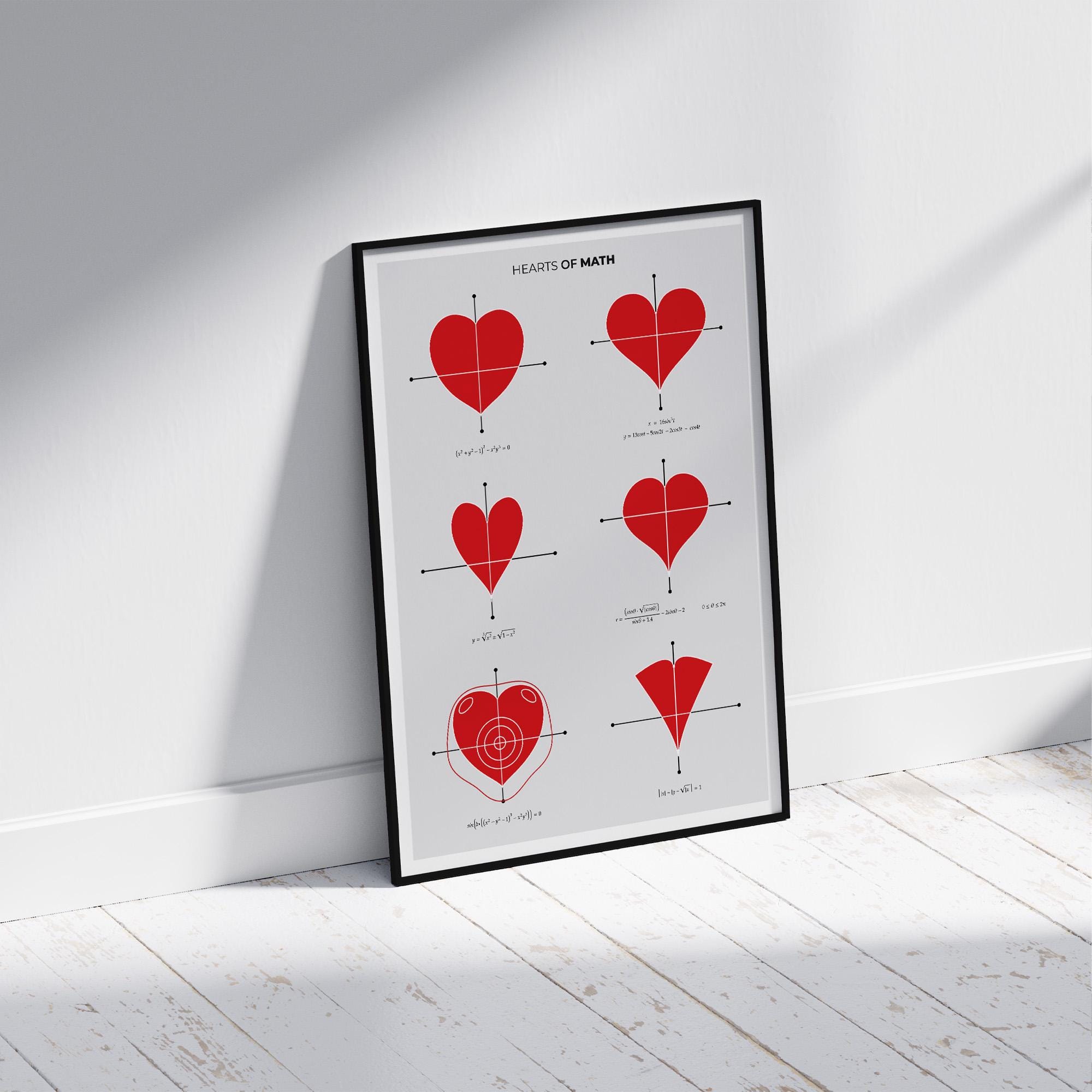 Heart Equations Print - Graph Art With 6 Math Curves Forming Heart ...