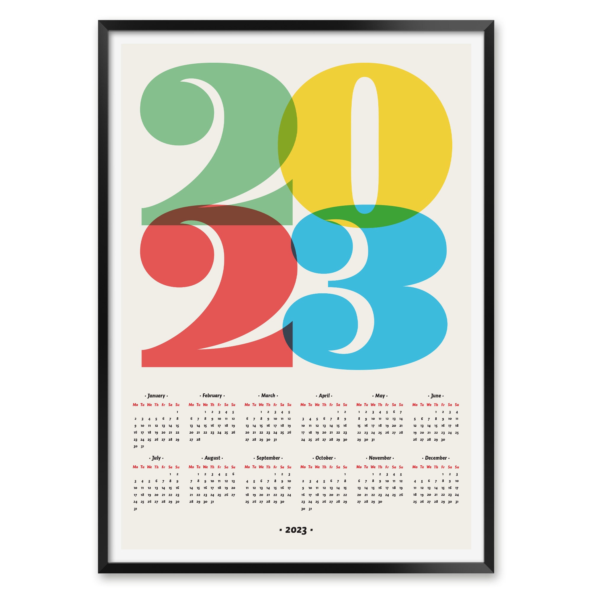 2023 2024 Rétro Simple Couleur Unie Bureau Calendrier Papier - Temu Canada