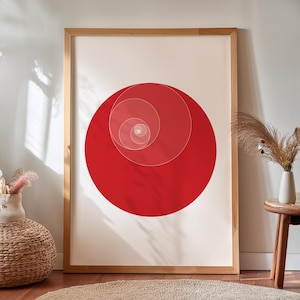 Golden Ratio Circles Print, Fibonacci Spiral Wall Art, Minimal Math Poster for Geometric and STEM Decor