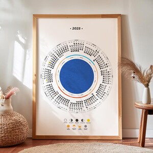 2025 Moon Calendar with Celestial Events, Astronomy Events Calendar with Lunar Phases, New Year Gift Idea for Astrophile