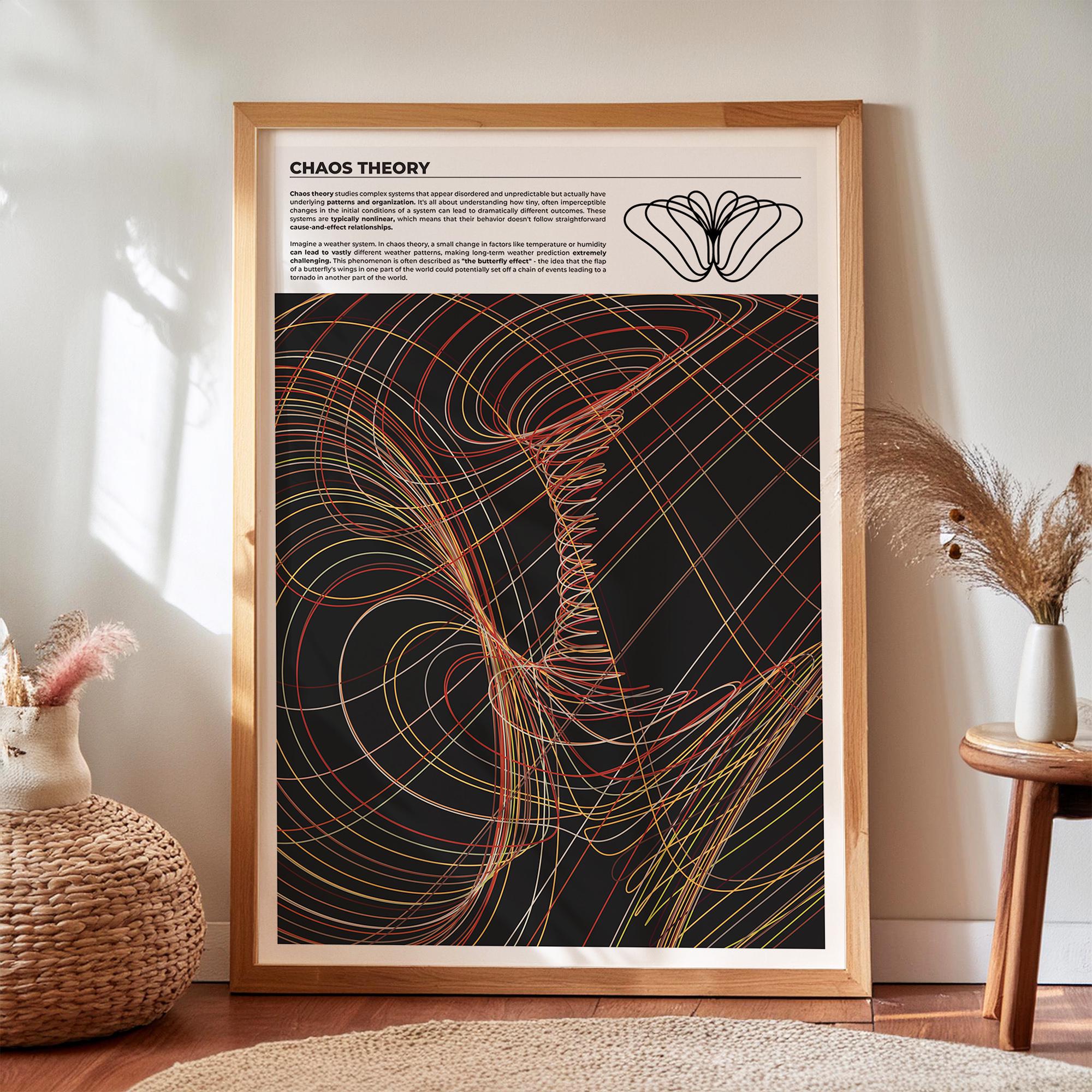 Chaos Theory Print, Multi-language Butterfly Effect Poster for