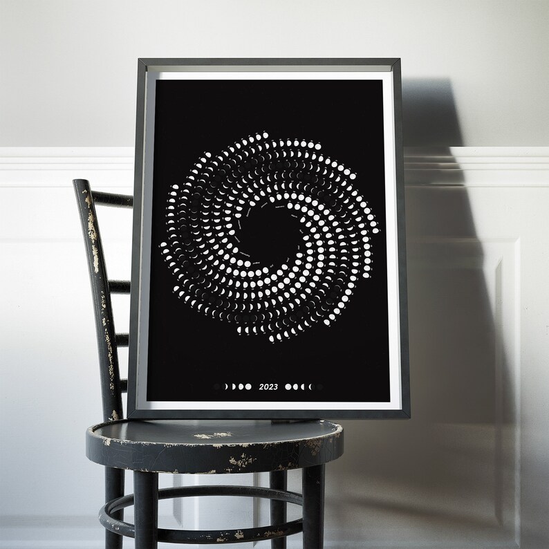 2023 Lunar Calendar With Phases of Moon Lunar Events Poster - Etsy Canada