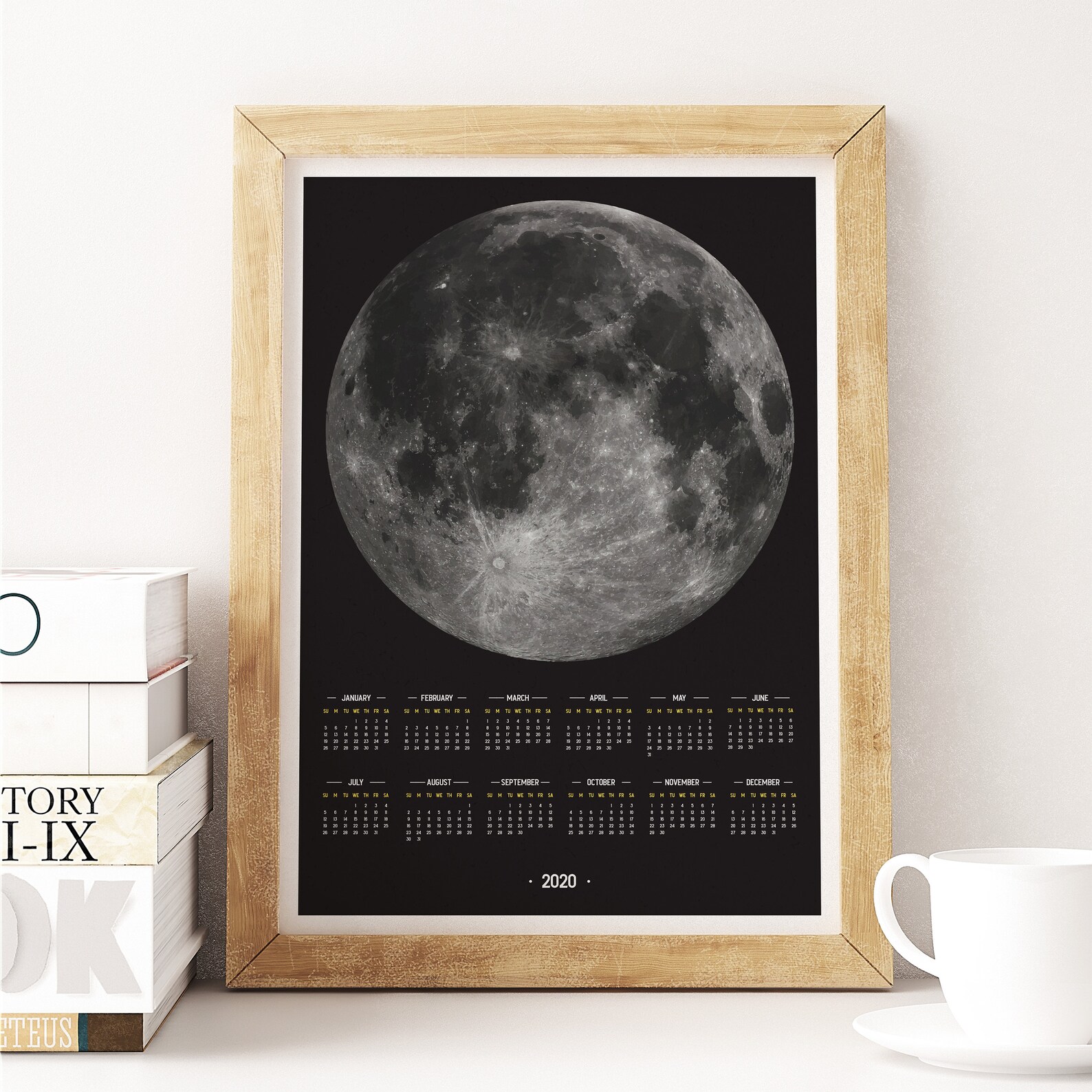 2020 Wall Calendar Art Unframed Yearly Calendar 2020 Yearly | Etsy