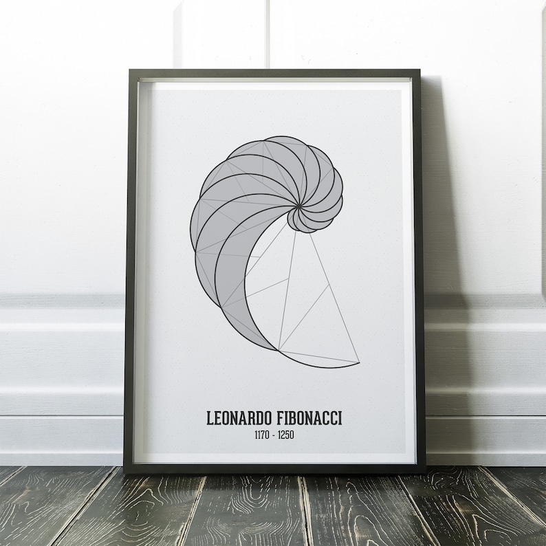Fibonacci Spiral Wall Art Mathematics Poster Fibonacci | Etsy