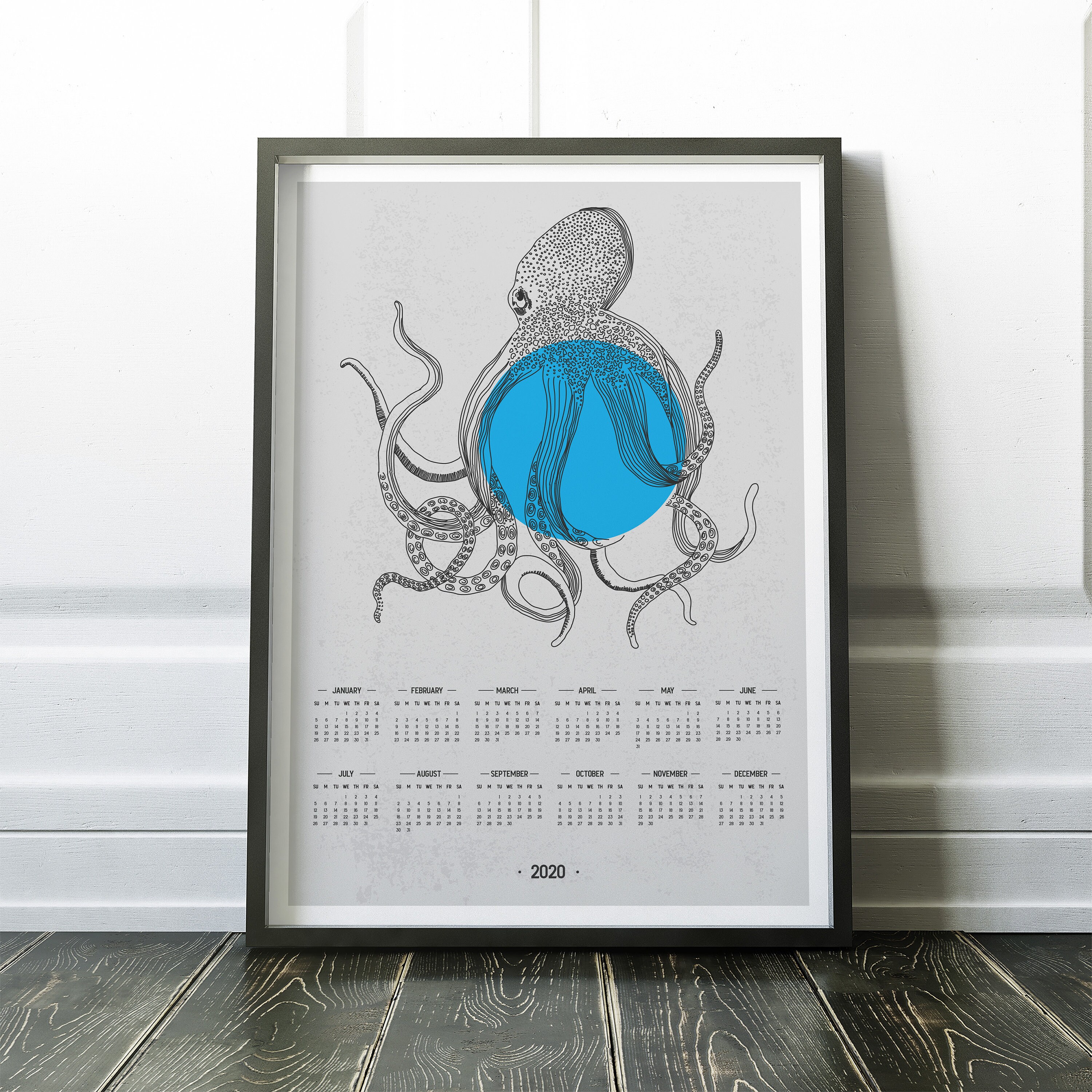 Vintage Octopus Calendar 2020 Vintage 2020 Calendar with Etsy