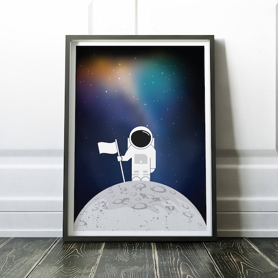Astronaut on the Moon Outer Space 42/" x 24/" LARGE WALL POSTER PRINT NEW