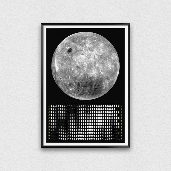 Calendario Lunar 2024, Calendario Lunar Vertical con Fases Lunares para  Sala de Estar, Arte de Pared Celestial para Año Nuevo, Gráfico del Ciclo Lunar  2024 -  México