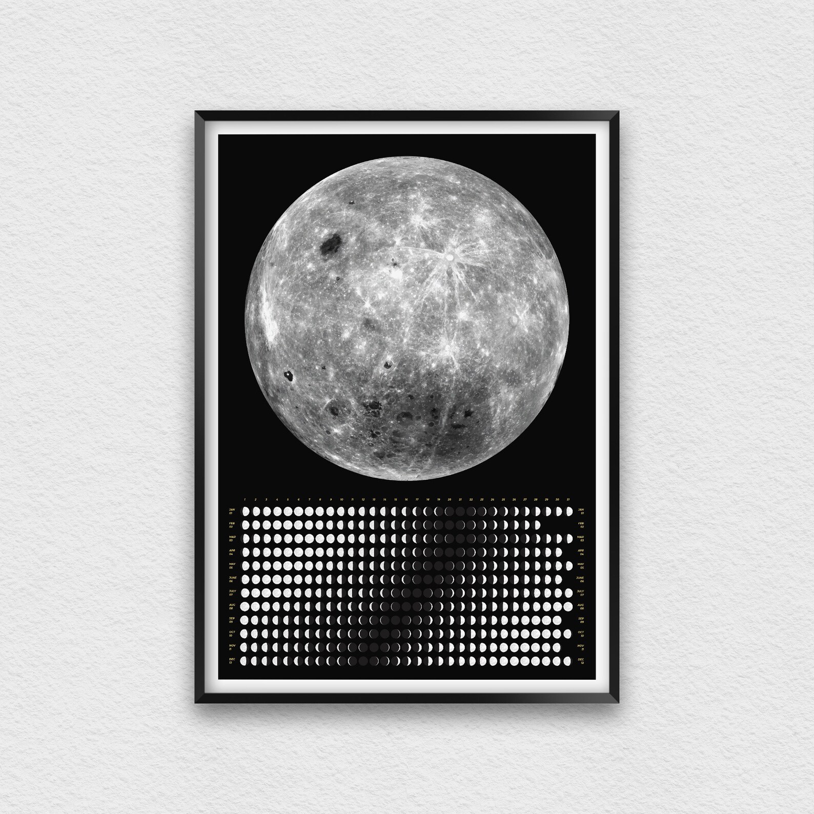 2023 Moon Calendar For Living Room Decoration 2023 Lunar Etsy