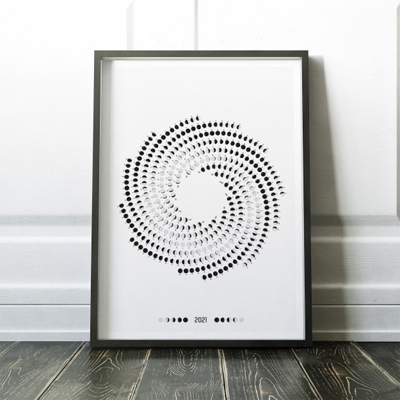 2021 Lunar Calendar 2021 Moon Calendar 21 Mondkalender Etsy moon phase calendar 2021 poster
