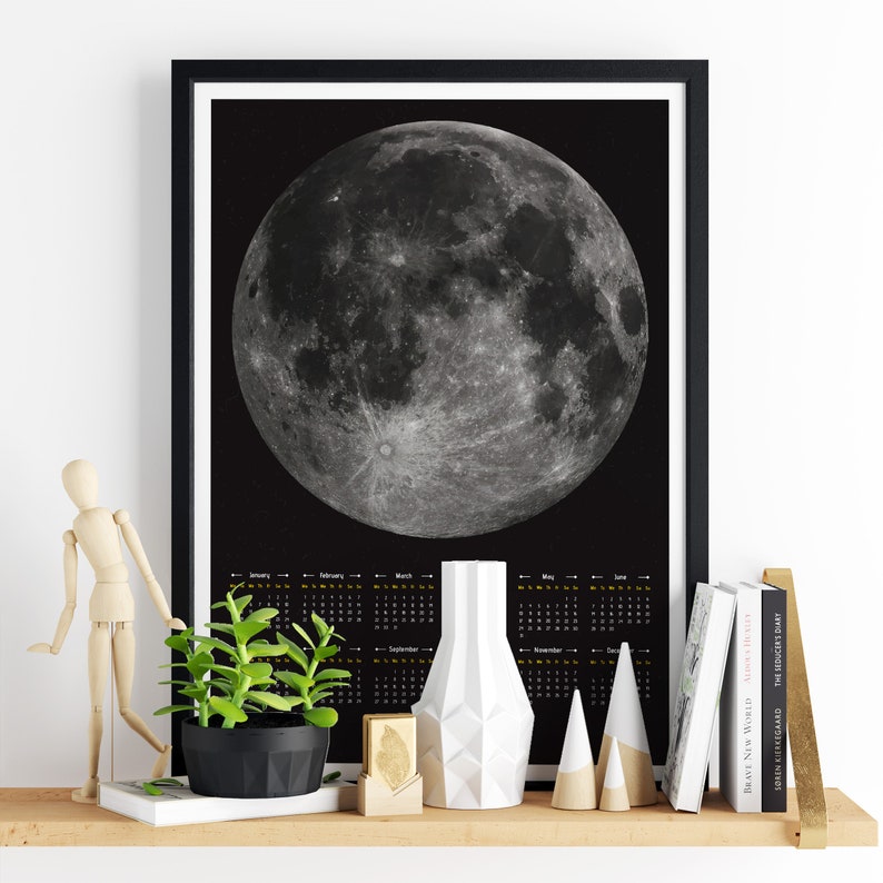 2021 Kalender mit Vollmond ungerahmt Jahreskalender 2021 ...