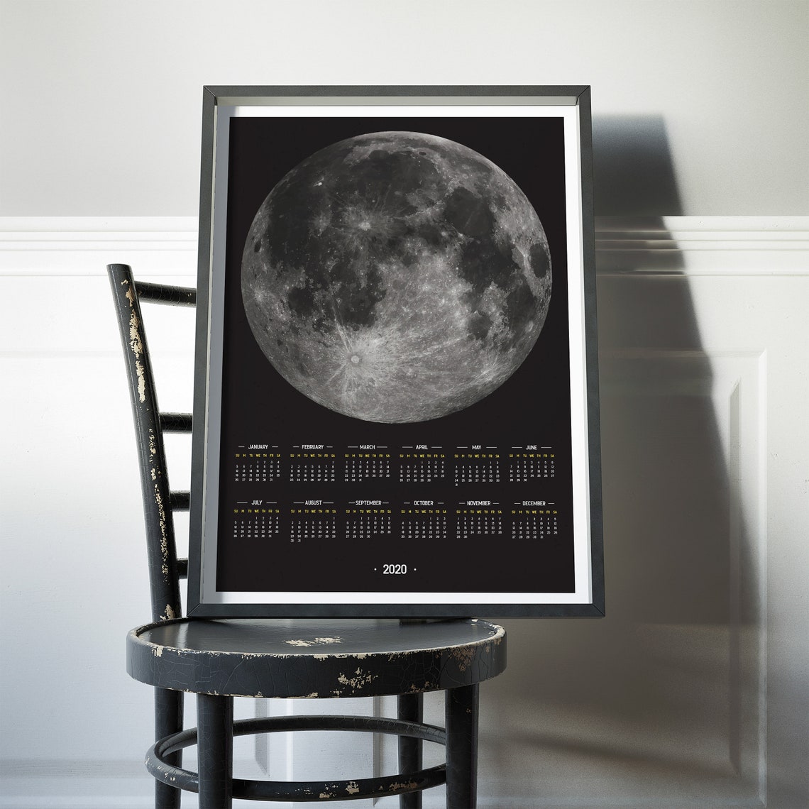 2020 Wall Calendar Art Unframed Yearly Calendar 2020 Yearly | Etsy