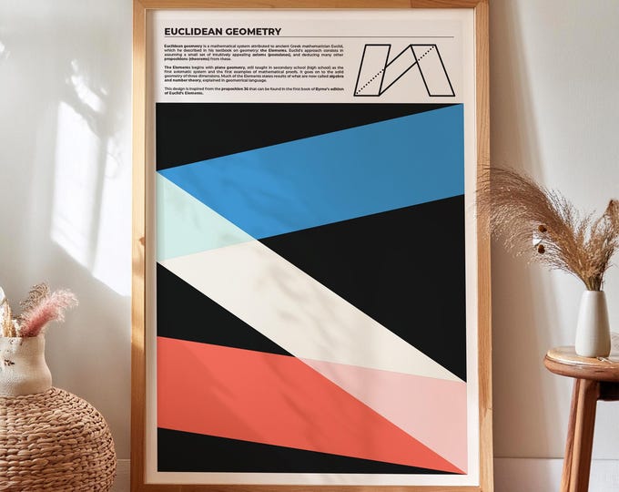 Euclidean Geometry Print, Mathematics Wall Art Based on Euclid’s Proposition 36