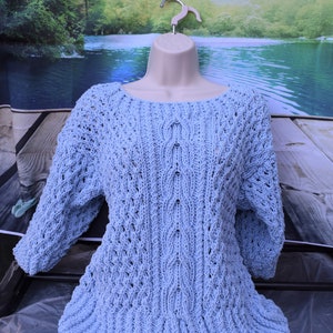 handgebreide damestop, zomertop, lente met korte mouwen, dames gebreid tot trui, damestrui, zomerkanten top, handgemaakte trui,