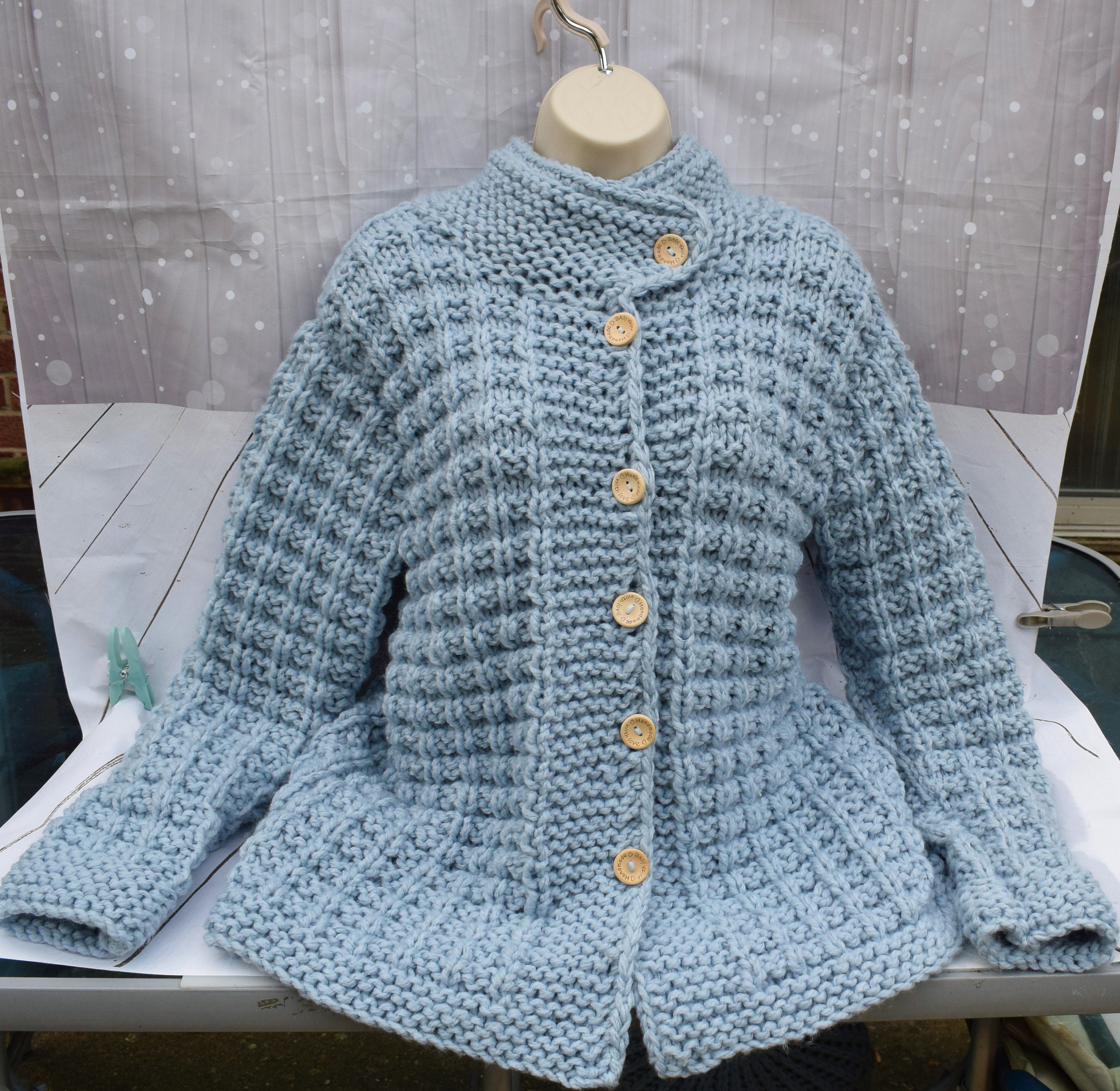 Hand knitted jacket knitting pattern ladies coat chunky Etsy España