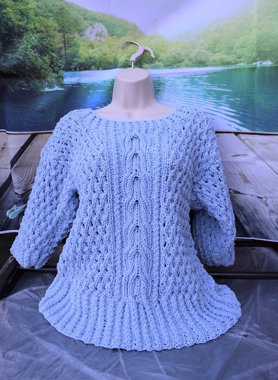 Hand Knitted Ladies Top, Summer Top, Short Sleeve Spring, Women's