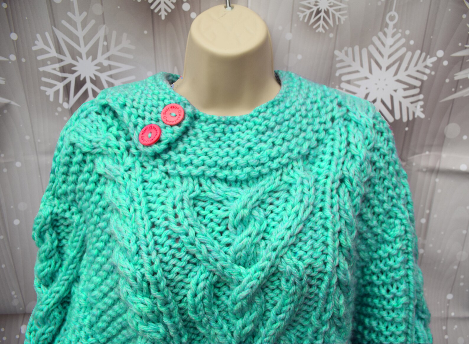 Women's Sweater Jumper cable crochet Knit Knitted