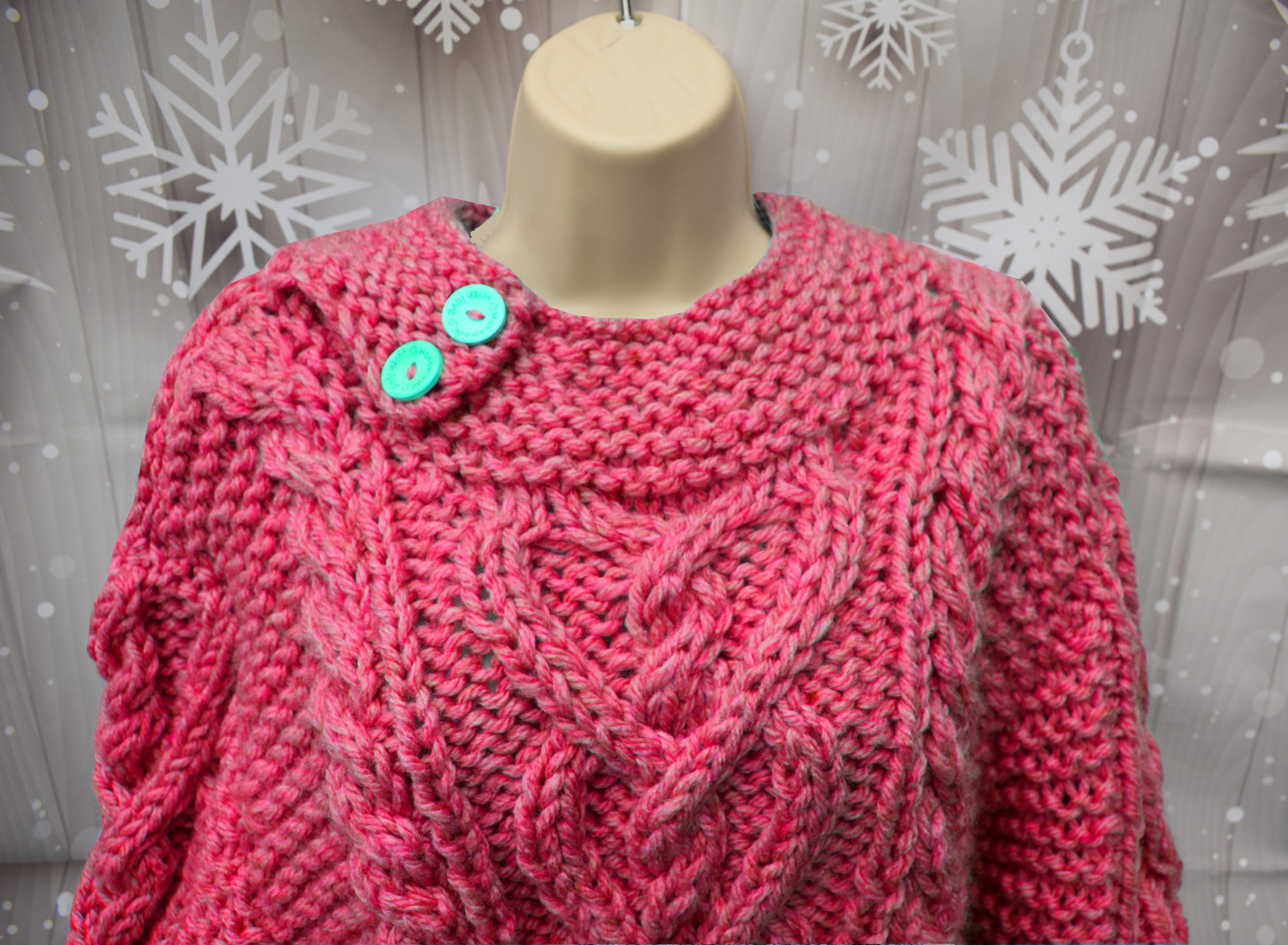 Ladies Cable Knit Sweater Knitting Pattern, Chunky Jumper, Chunky Pullover  Knitting Pattern, Hand Knit Chunky Sweater, Cable Heart Jumper - Etsy
