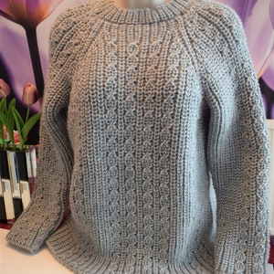 chunky alpaca pullover, cabled jumper knitting pattern, ribbed sweater soft and warm jumper, hand knitted knitting pattern
