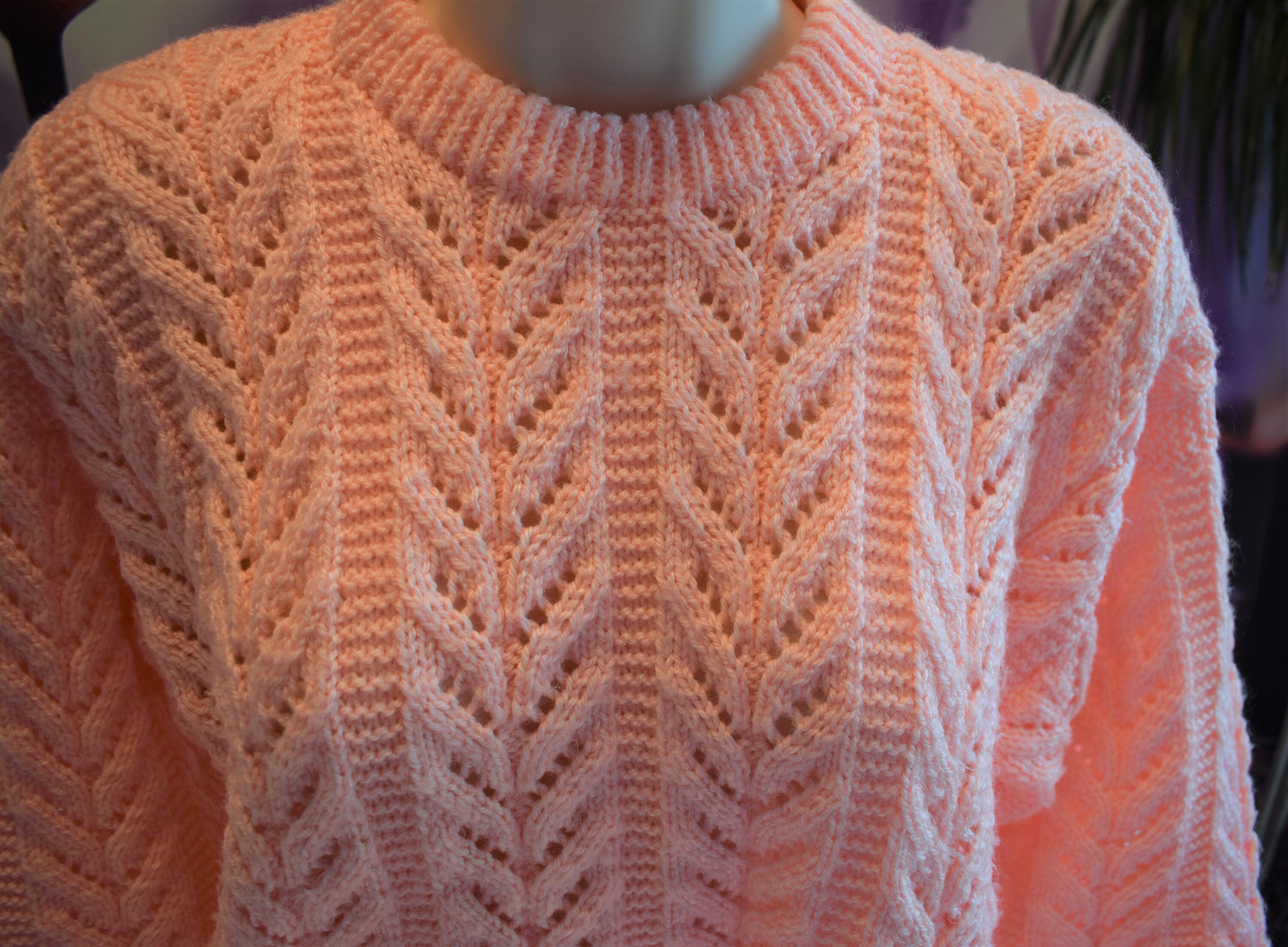 Hand knitted jumper ladies hand crafted sweater heart Etsy