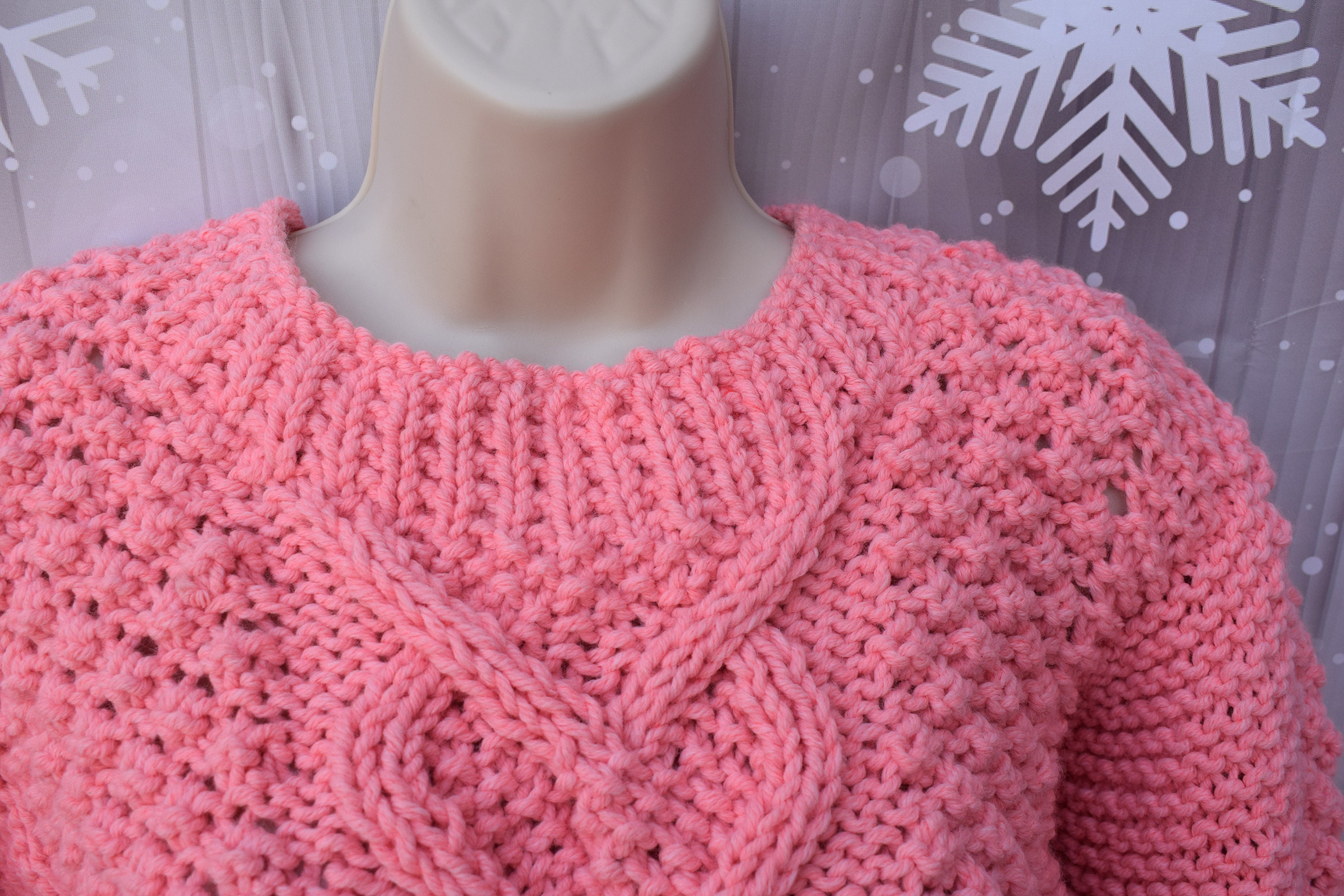 Hand Knit Sweater Pattern, Heart Cable Pullover Knitting Hand Knit Sweater Pattern, Heart Cable Pullover Knitting