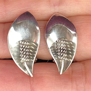 Aarre & Krogh Denmark Clip On Sterling Silver Earrings