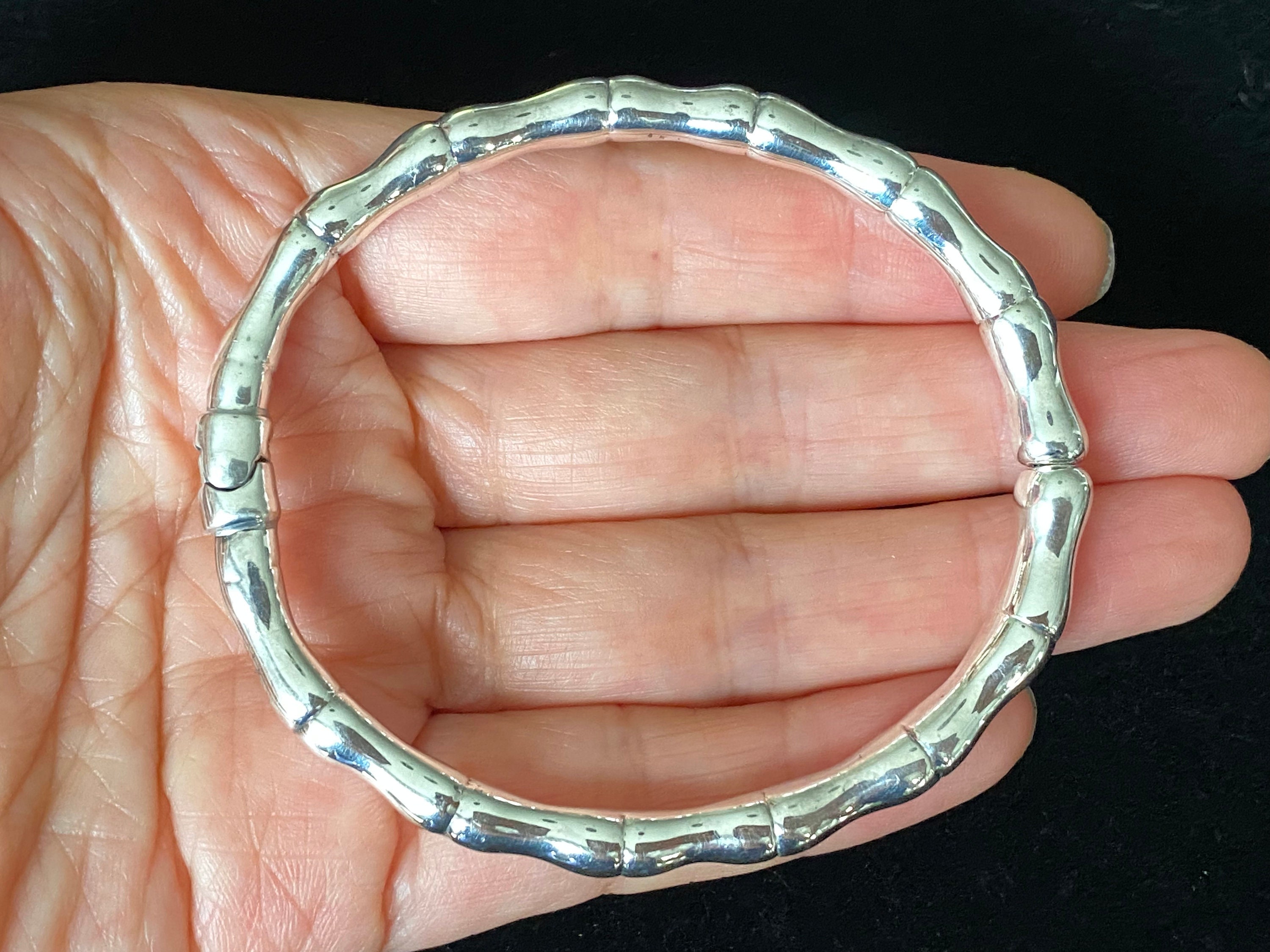 アクセサリー Sterling Silver Bamboo Bangle Vintage vintage-silver-bamboo-