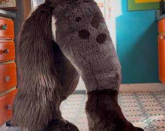 Resizable fitted digi fursuit legs+paws pattern [digital download] (foam shell or fur pants)