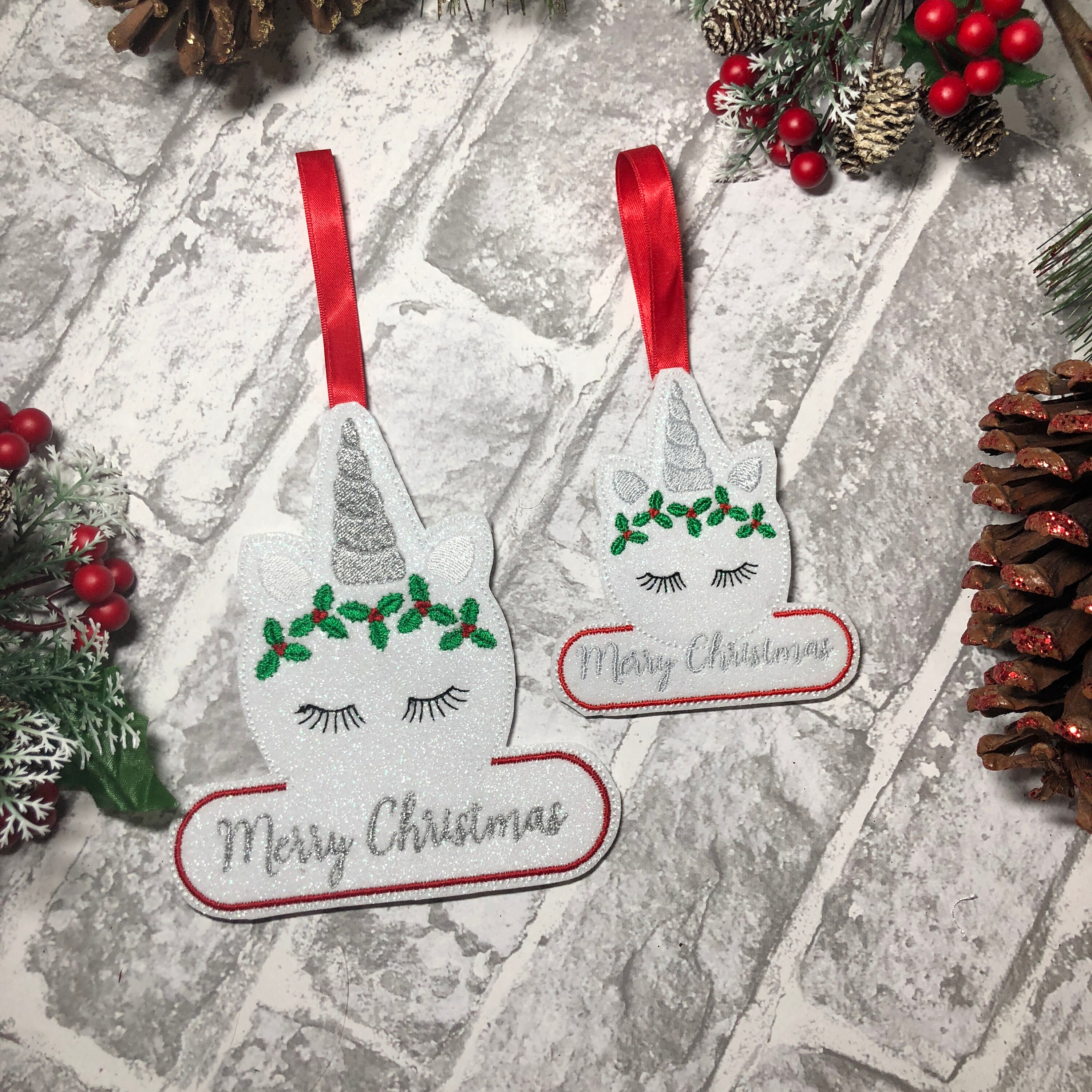 Personalised unicorn Christmas tree decoration | Etsy