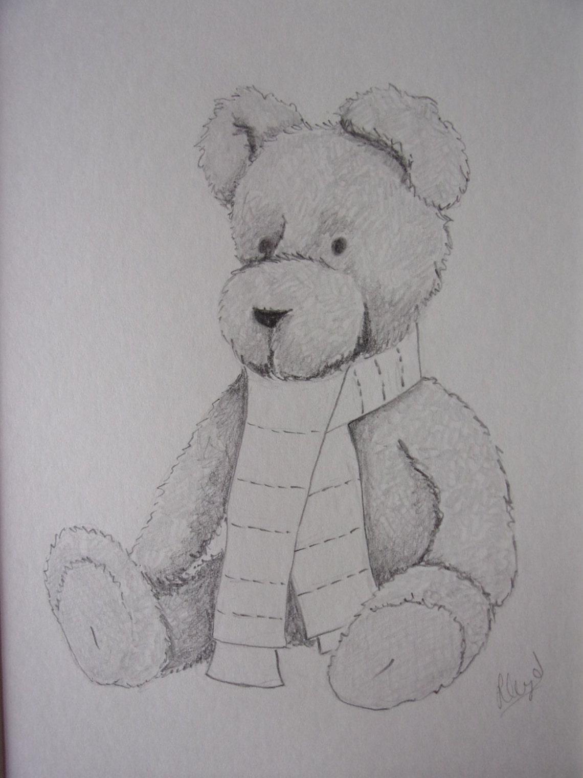 Teddy Bear Pencil Drawing Teddy Bear Drawing Pencil Sketch Etsy UK