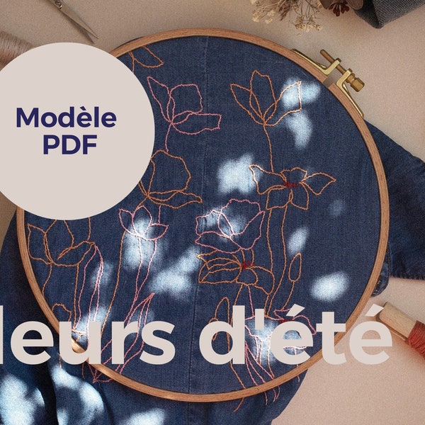 Fleurs d'été, modèle de broderie moderne - #MarionRomainPatterns