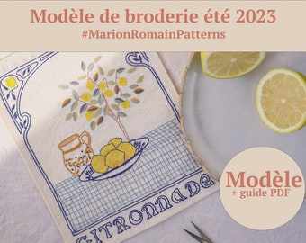 Modèle de broderie PDF été 2023 - Citronnade - #MarionRomainPatterns